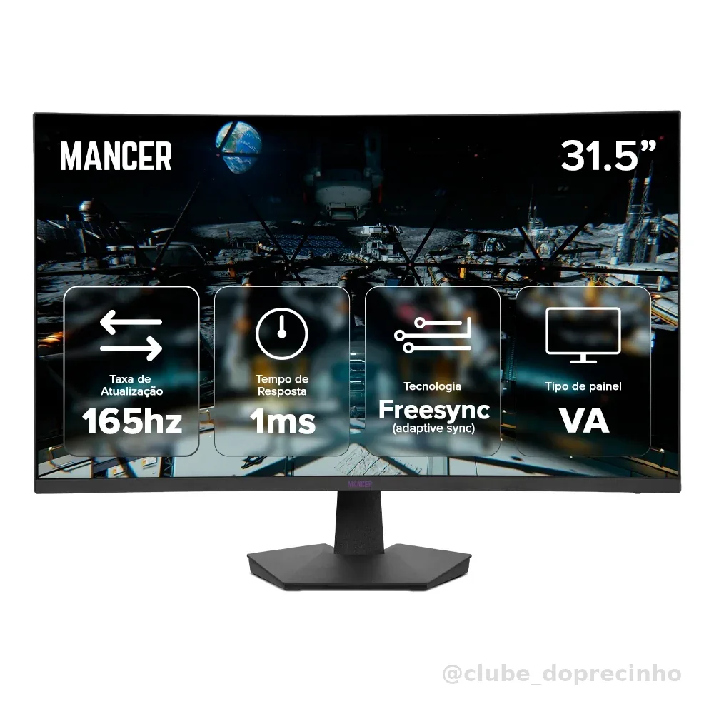 Monitor Gamer Mancer Valak UZ3, 31.5 Pol, VA, Curvo, FHD, 1ms, 165Hz, HDMI/DP, MCR-VLKUZ3-BL01