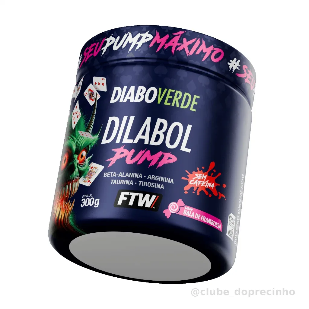 Pré Treino Dilabol Pump Pote 300g Pré Treino Sem Cafeína - FTW