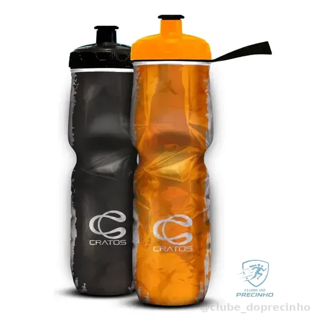 Kit 2 Garrafas Squeeze Caramanhola Térmica Cratos 710ml Bike