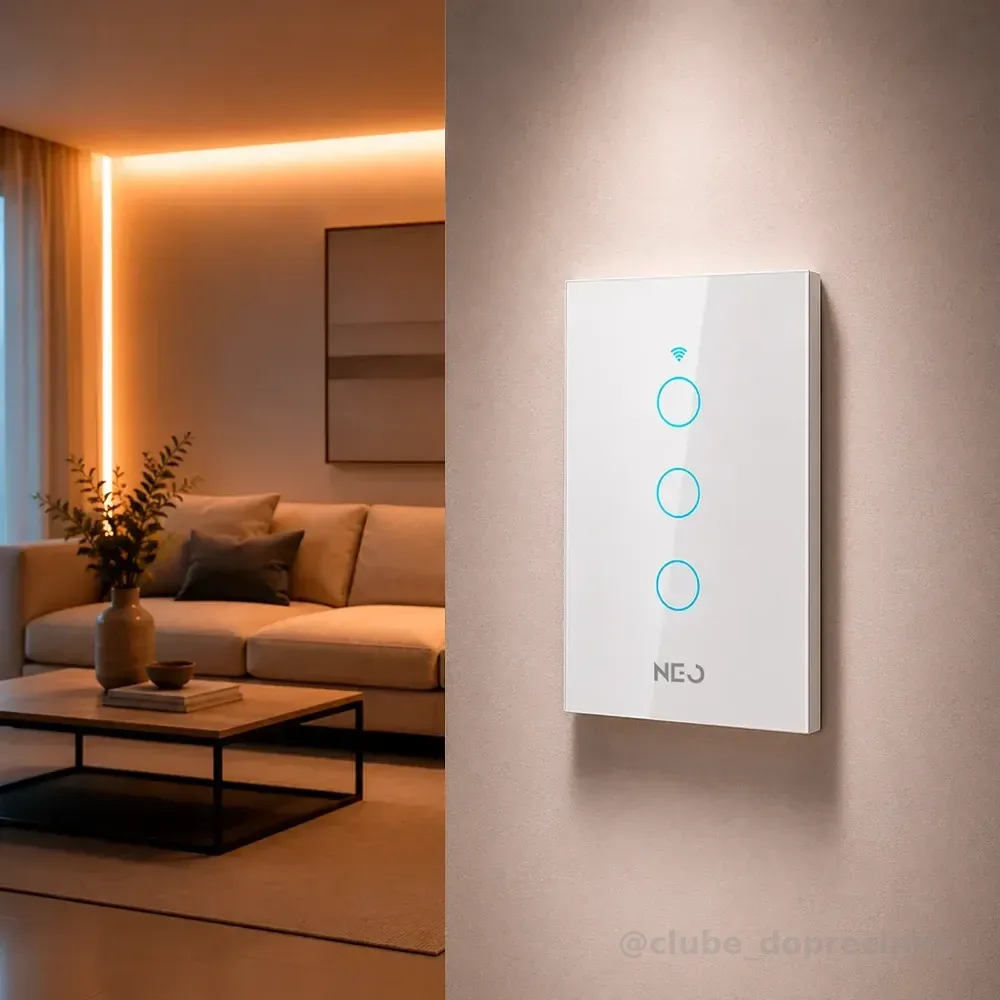 Interruptor Inteligente Wifi 3 Botões Branco Neo By Avant