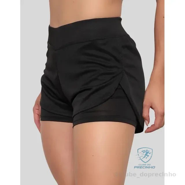Short Duplo Compressão Fitness Bermuda Academia Feminino