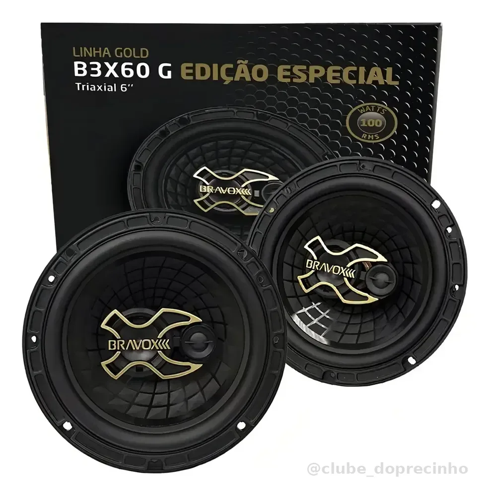 Tipo de alto-falante triaxial Bravox B3X60 Cor Preto x 2 unidades