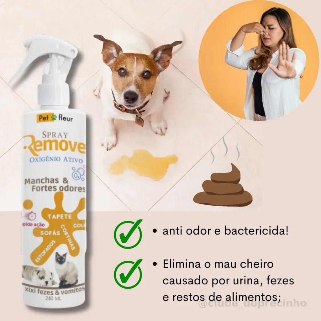 Spray Antiodor Enzimático Pets - Remove Manchas e fortes Odores - Limpeza Eficaz de sujeiras em sofás, pisos, carpetes e