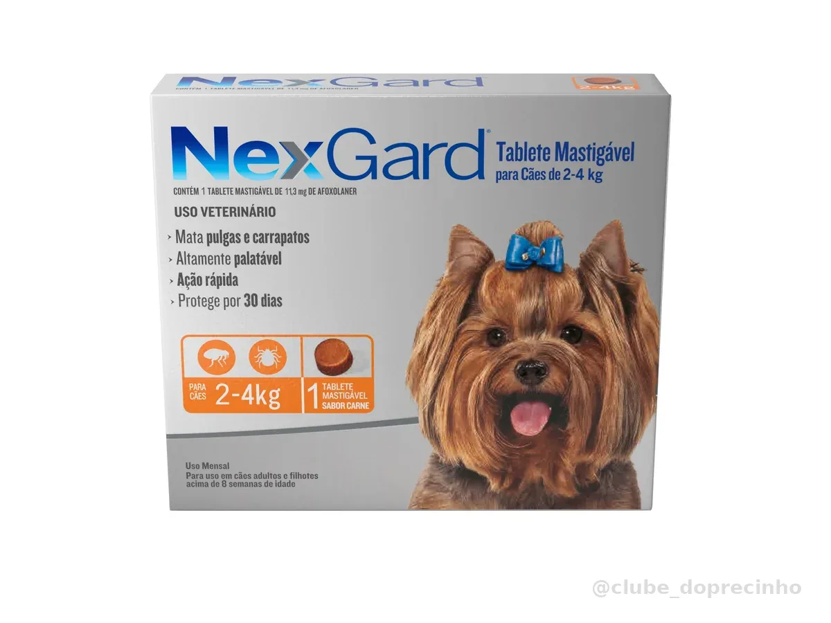 NexGard Antipulgas e Carrapatos para Cães de 2 a 4kg - 1 tablete