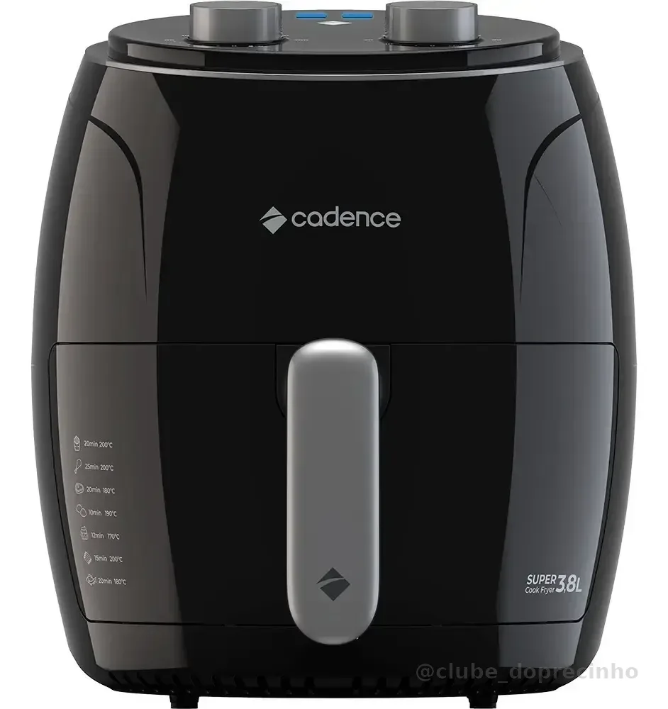 Fritadeira Sem Óleo Super Cook Fryer Frt410 3,8l Cadence Cor Preto