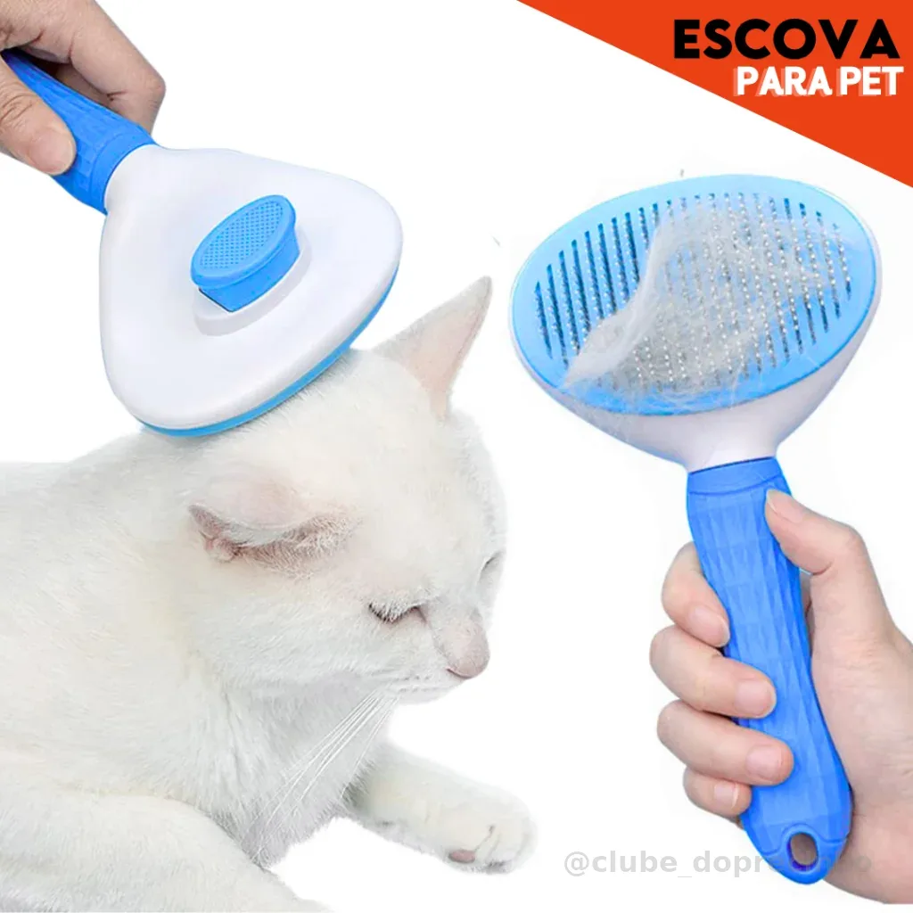 Escova Removedora Rasqueadeira Tira Pelos Mortos - Pet, Animais, Gato - AV