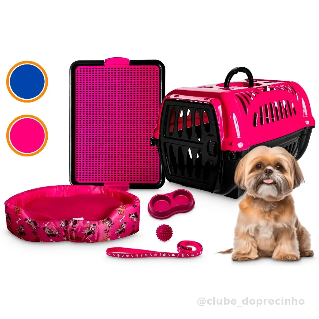 Kit Cachorro Completo Com Caminha Caixa De Transporte Milão Lavável