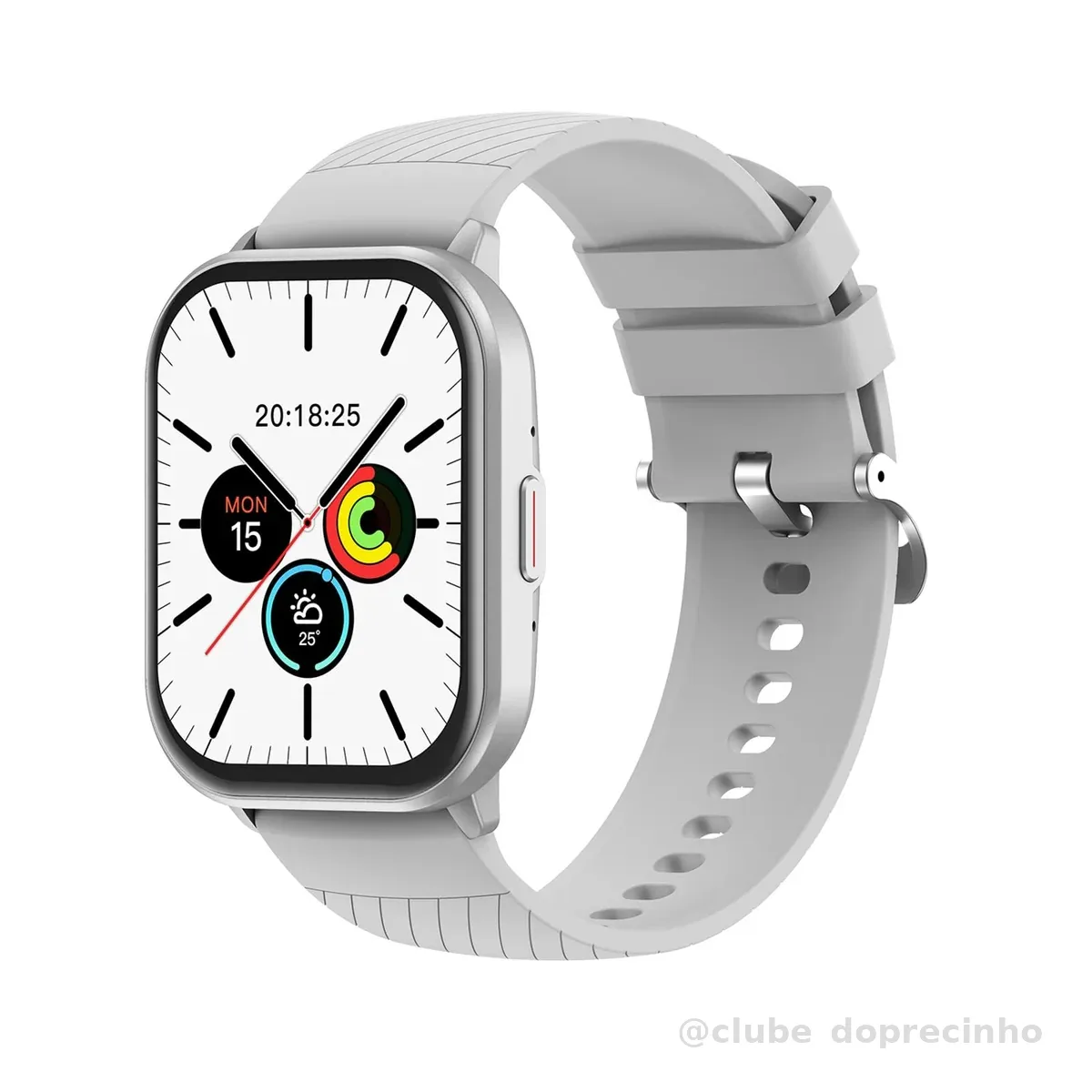 Relógio Digital Feminino Masculino Smartwatch Inteligente Bluetooth, Full Touch a Prova d 'água IP68 com 120+ Modos de Exercício e Esporte, Cinza