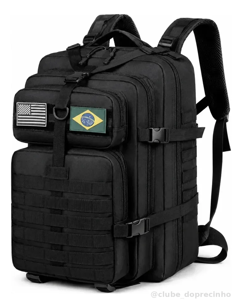 Mochila Masculina Tatica 50l Impermeavel Militar Reforçada Preto