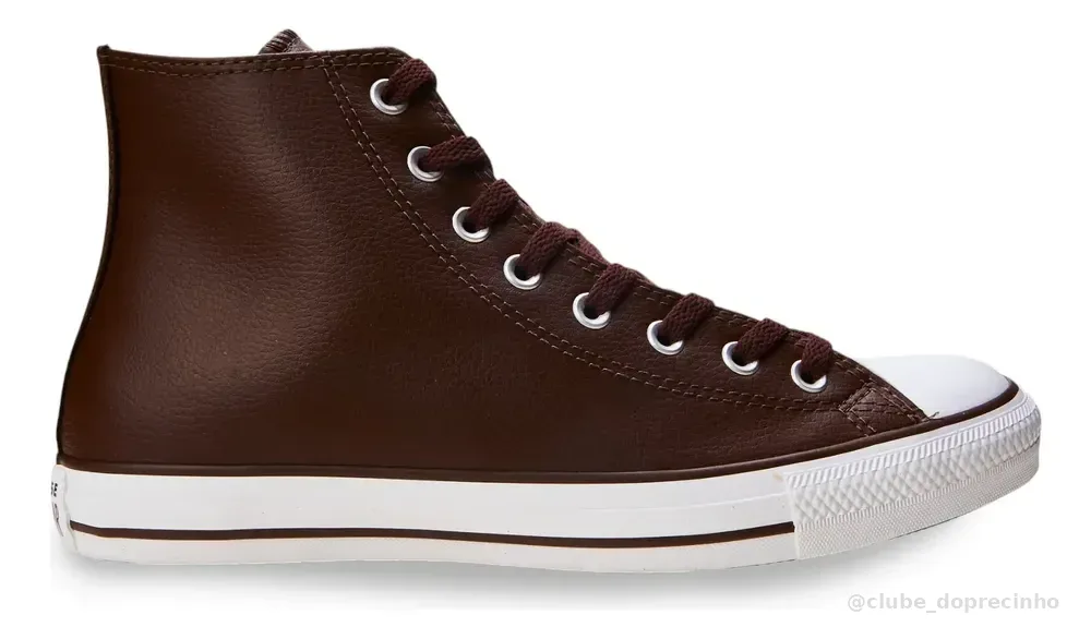 Tênis Chuck Taylor Cano Alto All Star Converse Sintético Marrom 01/amendoa Liso 37 Br