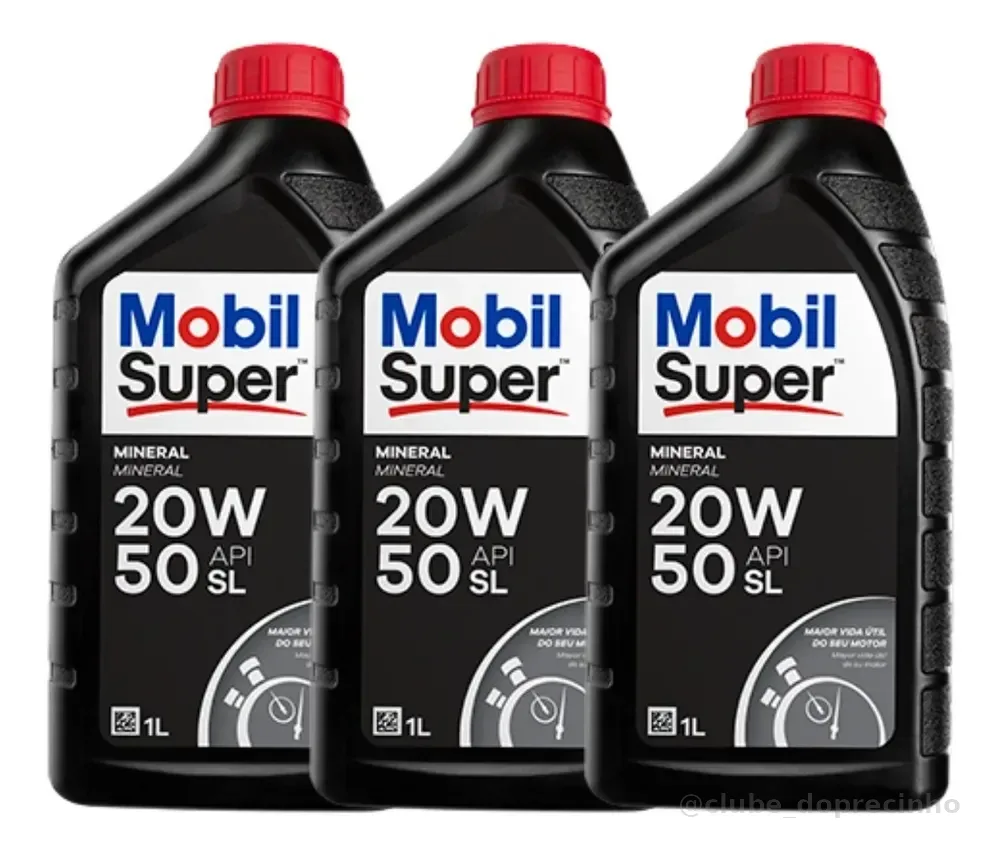 Kit 3 Óleos Mobil Super 20w50 Mineral Original Carro