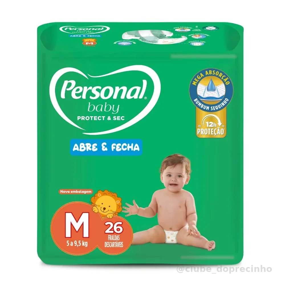 Personal Fralda Baby Protect & Sec M Jumbo, 26 unidades