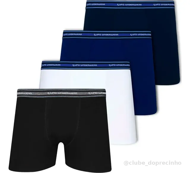 Kit 4 Cuecas Boxer Lupo Algodão Confortável Box Original