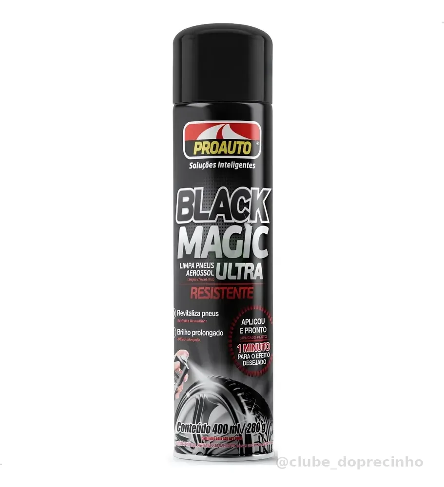 Pretinho Pneu Spray Black Magic Proauto 400ml Brilho Intenso