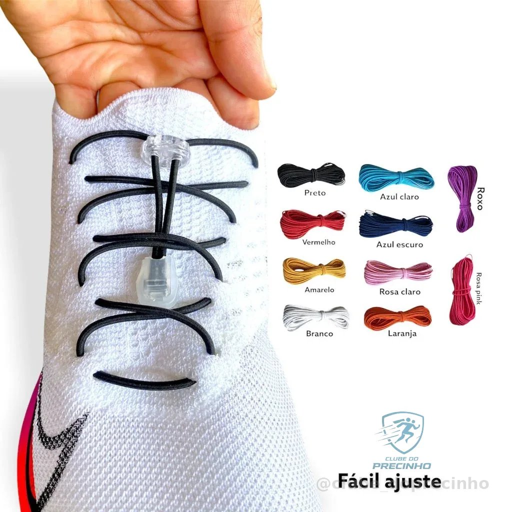 Par Cadarço Elástico  Cores Triátlon Corrida Esportivo Sem Cadarço Universal