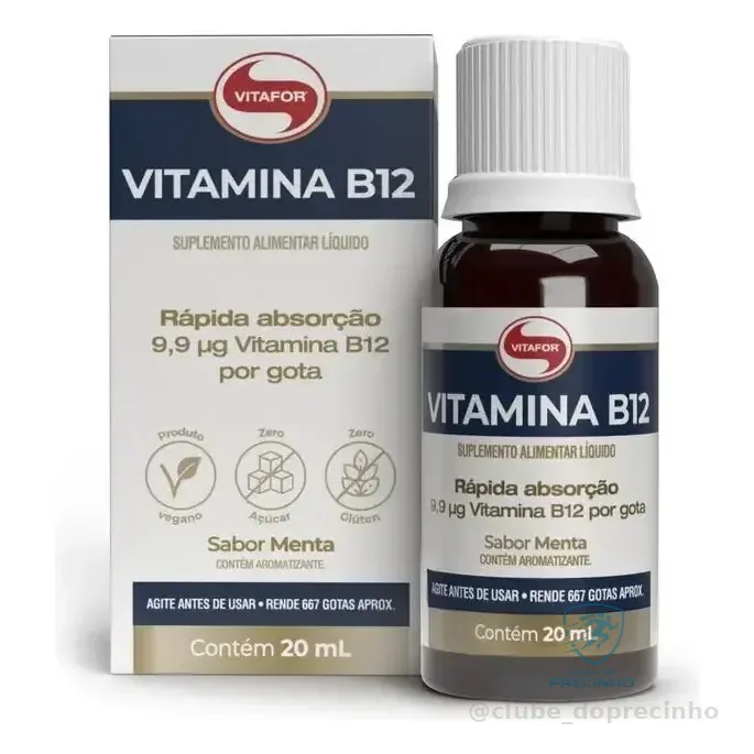 Vitamina B12 Líquida Vitafor Sabor Menta De 20 Ml