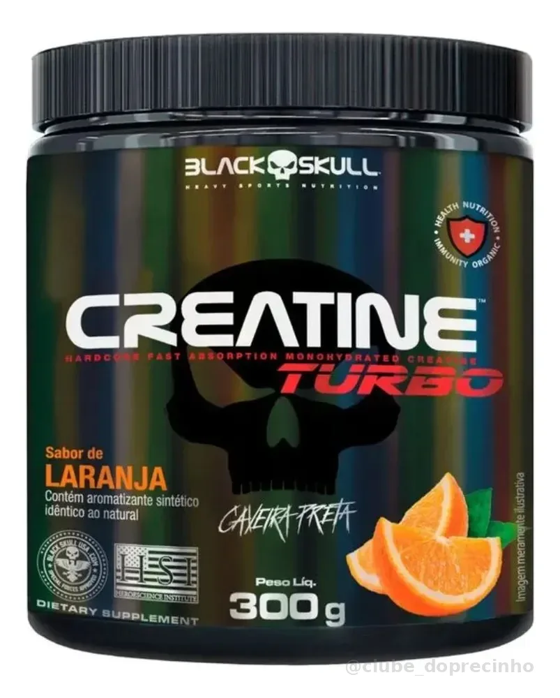 Creatina Turbo Laranja em pote 300g Black Skull Suplemento em Pó