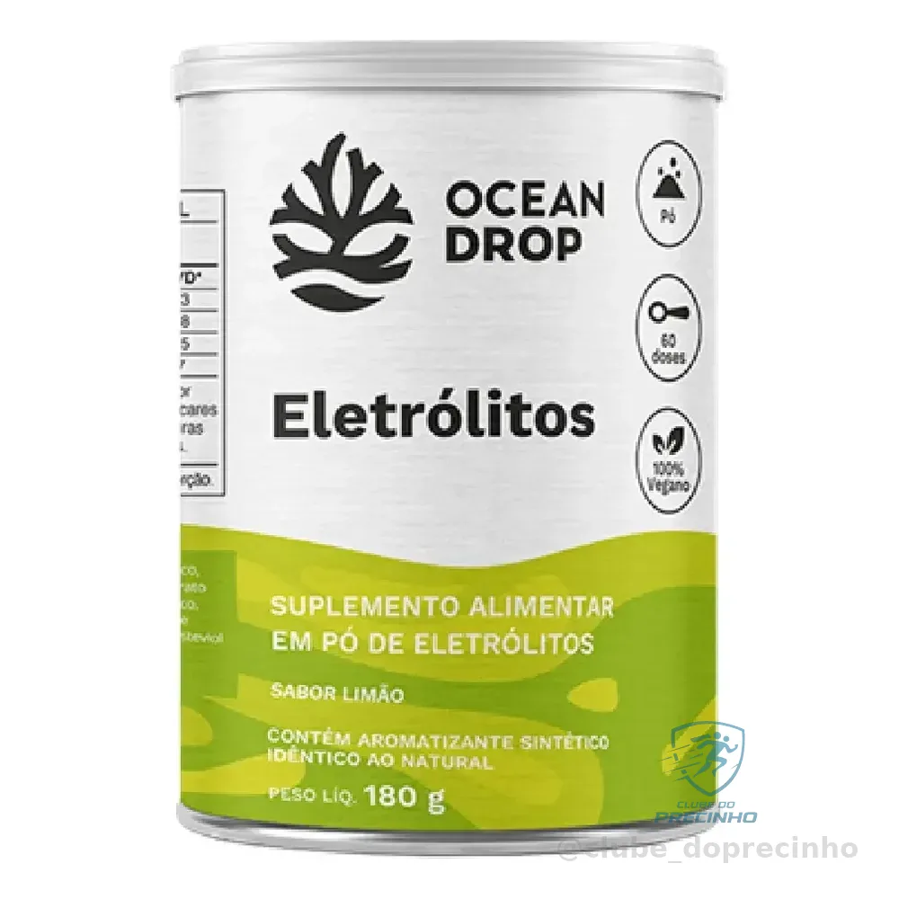 Eletrólitos Ocean Drop Sódio Potássio Fósforo Magnésio Eletrolitos 180g Sabor Limão