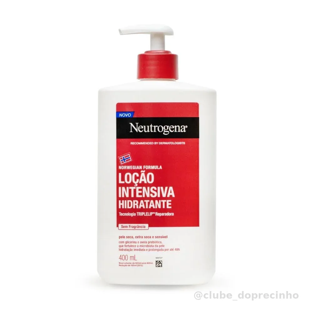 Neutrogena Hidratante Corporal Intensivo Norwegian, Sem Fragrância, 400ml
