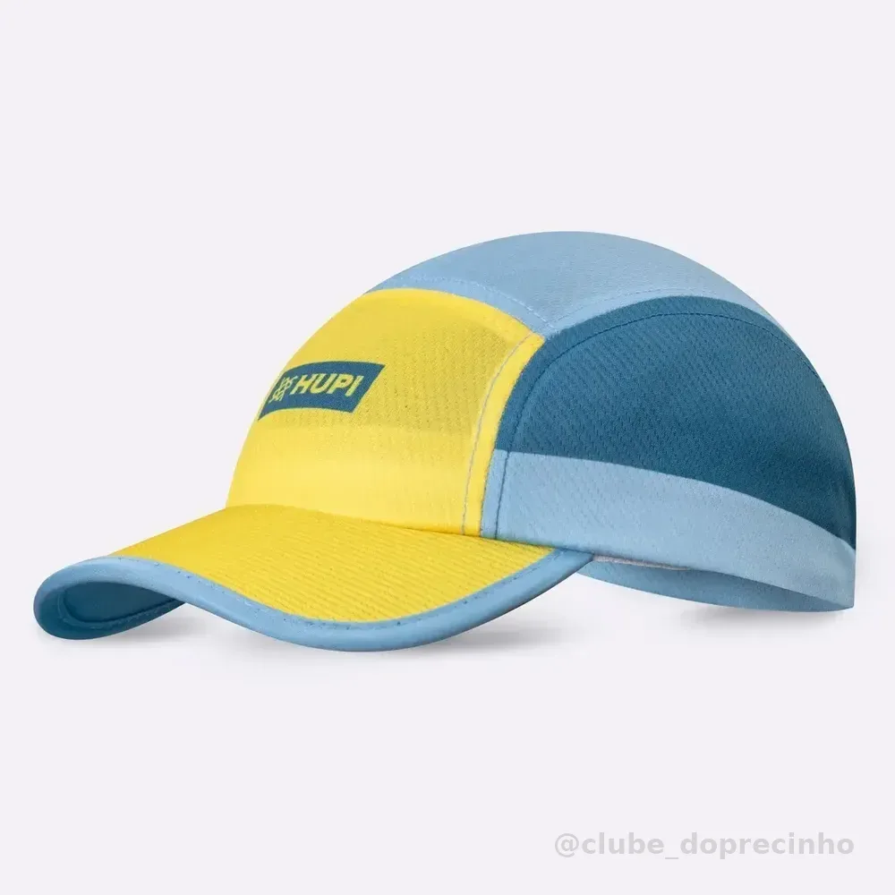 Boné Para Corrida Hupi Run Unissex Azul/amarelo Azul/amarelo Único Liso