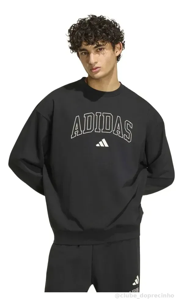 Moletom Masculino Esportivo adidas P Preto Liso