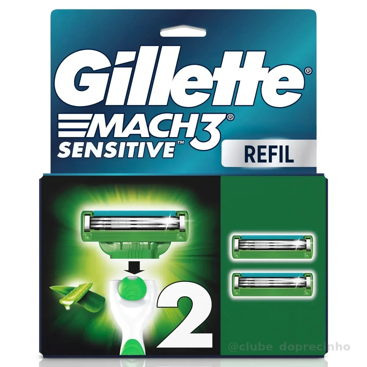 Gillette Mach3 Sensitive Carga Aparelho de Barbear com Aloe 2 Unidades