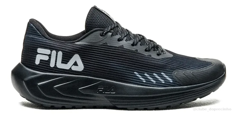Tênis Fila Sprint Masculino Esportivo Caminhada Confortável Preto/grafite Liso 44 Br