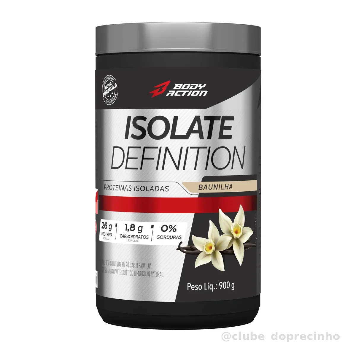 Whey Protein Isolado Isolate Definition 900g Sabor Baunilha Bodyaction