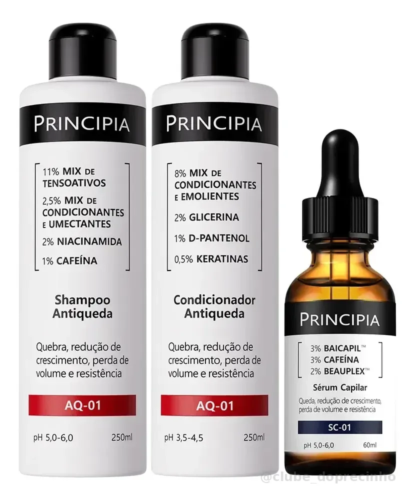 Principia Kit Antiqueda Trio Shampoo + Condicionar + Sc-01