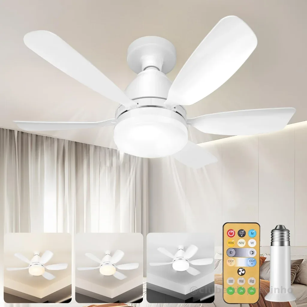 Ventilador com Luminária Mais Vendido com Conforto bivolt + controle remoto