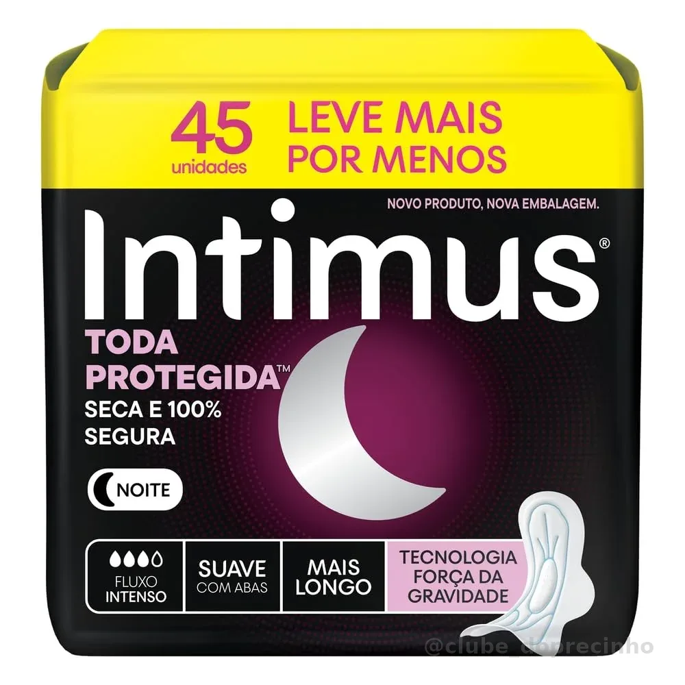 Absorvente Intimus Toda Protegida Noturno Suave Com abas 45 un