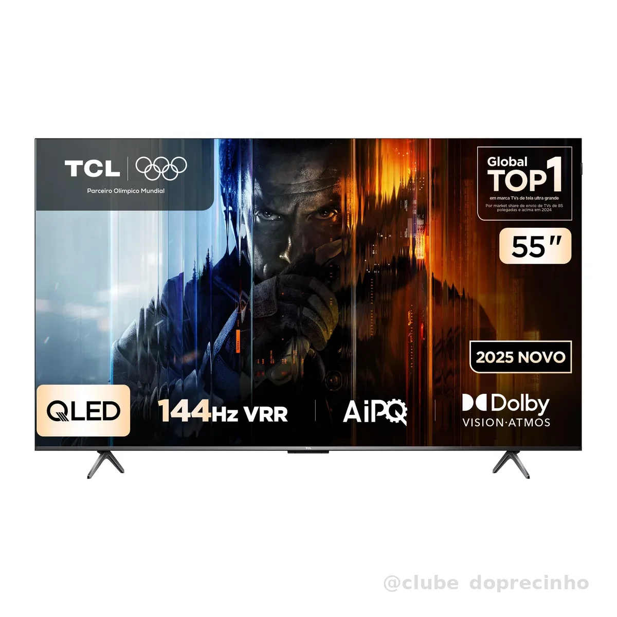 TCL, QLED Smart TV, 55”, 55P8K, 4K UHD, Google TV, 144Hz, Google Assistente, Dolby Vision, Dolby Atmos, Design Sem Bordas