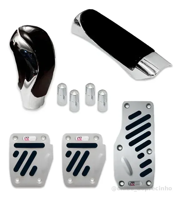 Kit Pedaleira Esportiva Manopla Bola Pino De Válvula Carros