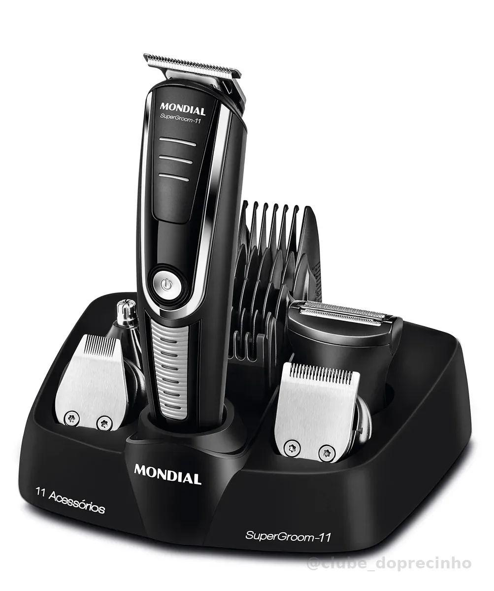 MONDIAL Aparador de Pelos Super Groom 11, Preto/Prata, Bivolt - BG-05
