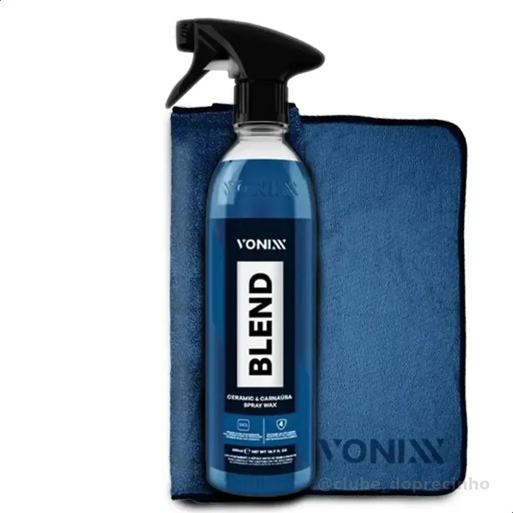 Kit Pano Microfibra + Cera Liquida 500 Ml Blend Spray Wax..