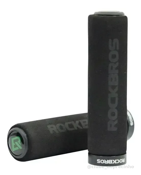 Manopla (Par) Punho Bike Ciclismo Com Anel E Trava Espuma Macia Mtb Rockbros Bt1001 Cor Preto