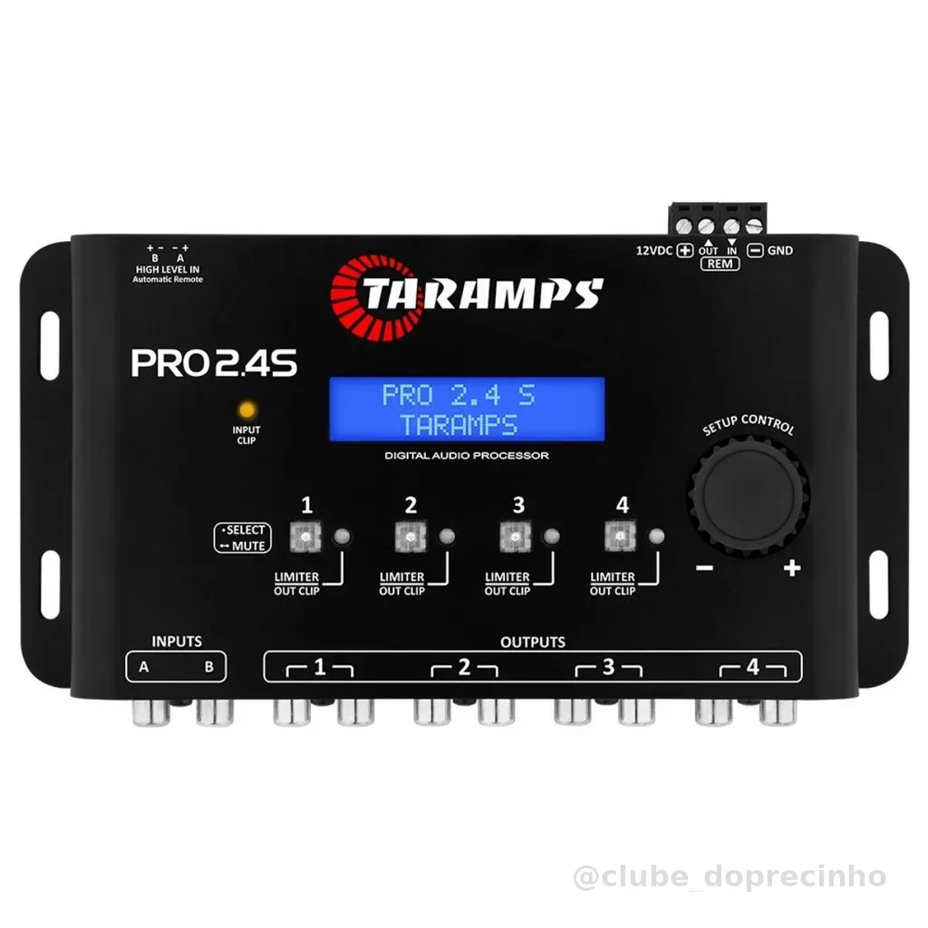 Processador de Audio Taramps Pro 2.4s Equalizador Crossover Limiter 4 canais Pro2.4