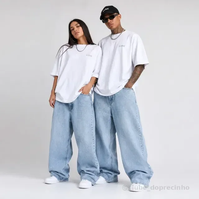 Calça Balão Masculina Jeans Original Larga Tamanho- 36 Ao 48