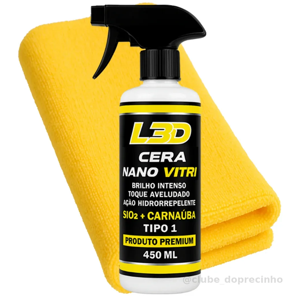 Cera Vitrificadora Automotiva Nano Vitri L3D 450ml Carnaúba Tipo1