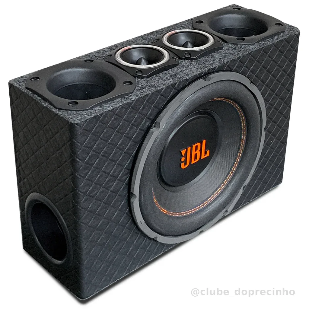 Caixa Trio De Som Automotivo Slim Subwoofer Jbl 10 Polegadas - Porta Malas Alto Falante