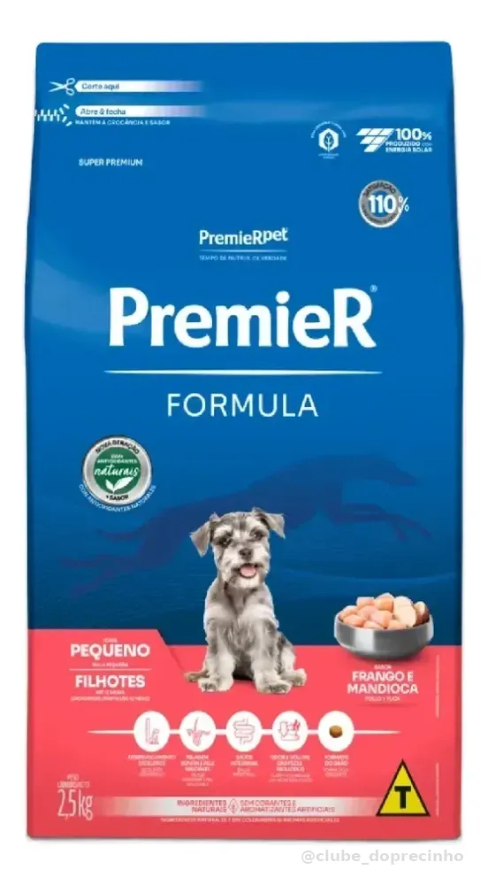 Ração Premier Formula Cão Filhote Raça Pequena Frango 2,5kg