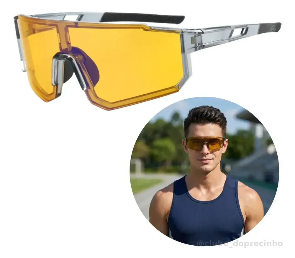 Óculos De Sol Fotocromático Ciclismo Corrida Beach Esportivo Amarelo