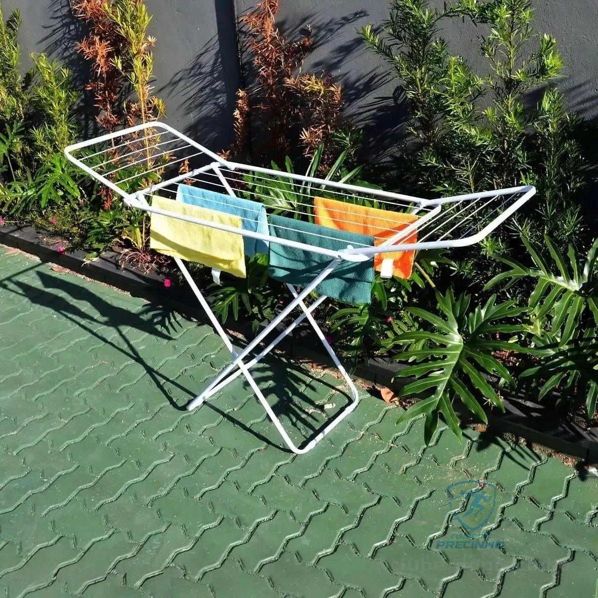 Varal De Chão Abas Slim Dobrável Retrátil Aço Reforçado Mor Branco