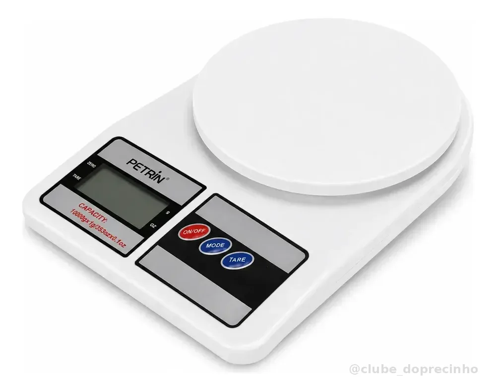 Balanca Digital Ate 10 Kg Cozinha Culinaria Caseira Petrin Branco 10 Kg
