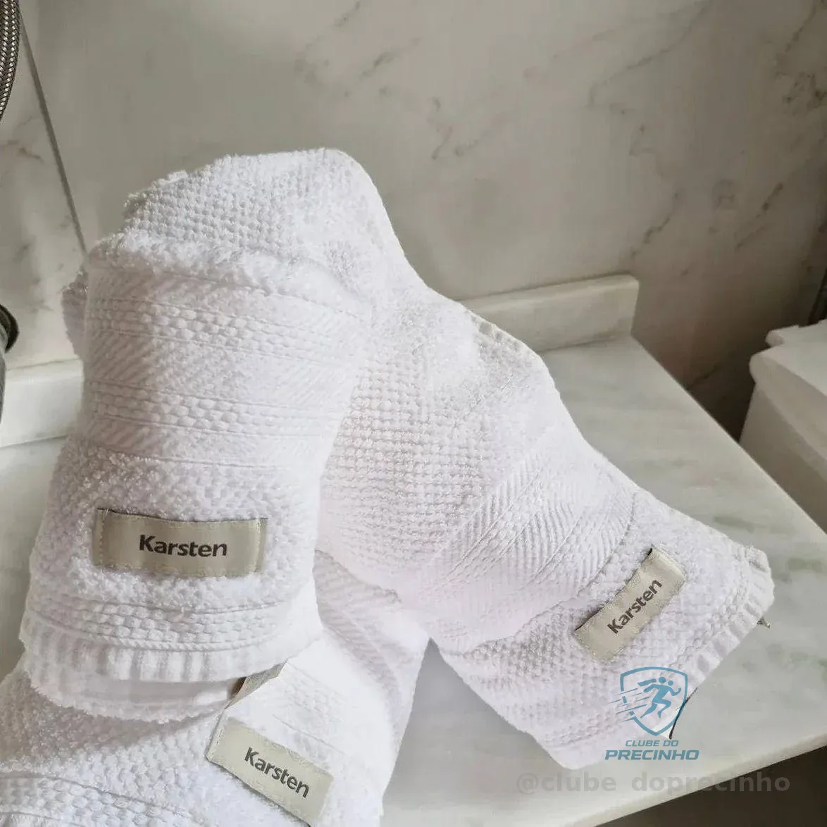 Karsten Empire Fio Cardado Jogo De Banho Cor Branco Liso