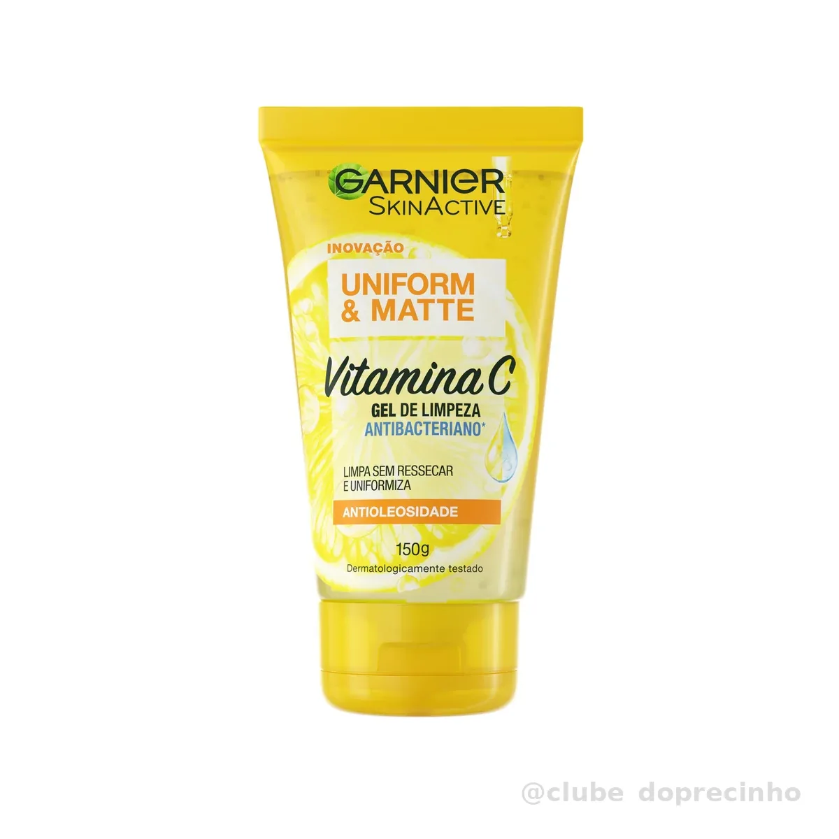Garnier Express Aclara Gel de Limpeza Facial Hidratante, Ação Antibacteriana e Antimanchas que Controla a Oleosidade com Vitamina C e Pantenol para Pele Oleosa, 150ml