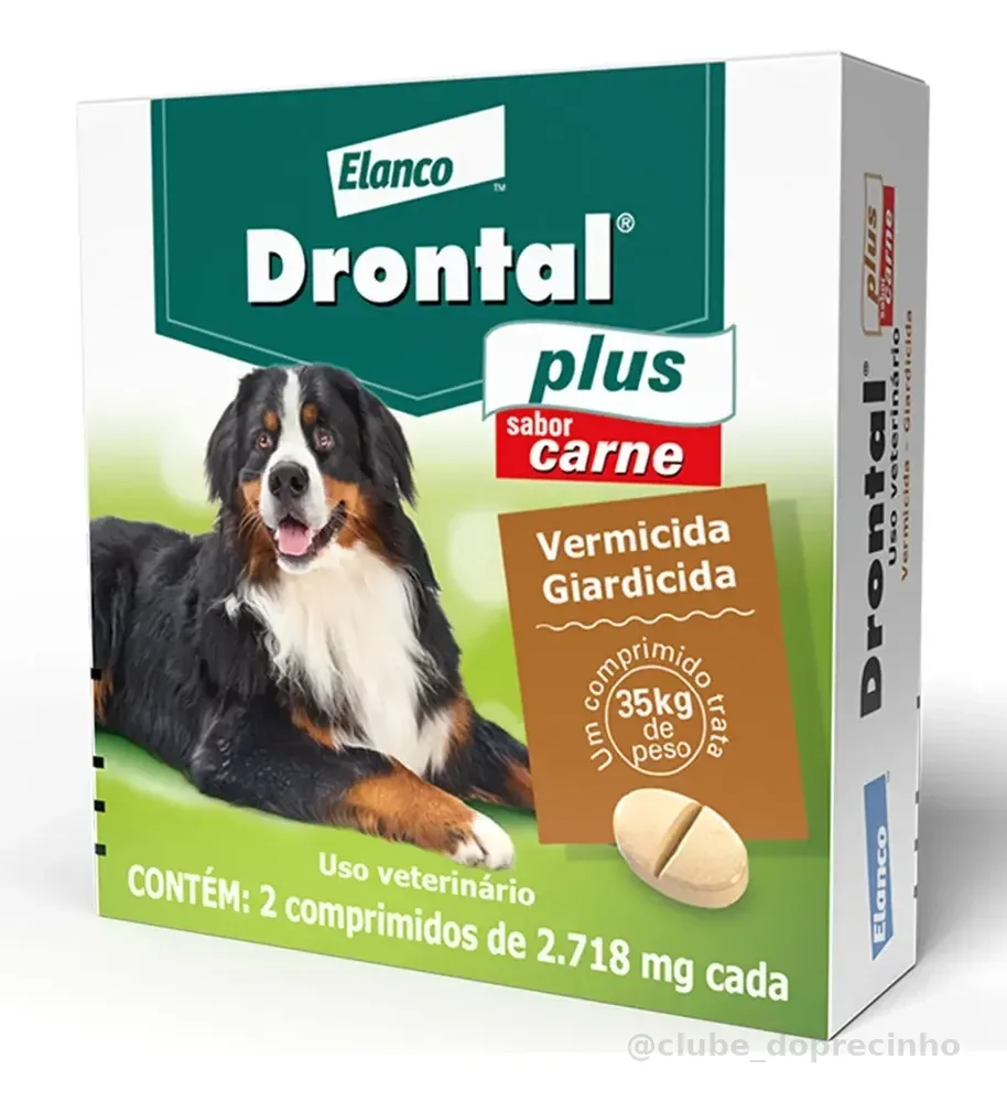 Vermifugo Para Cães Drontal Plus 35kg 2 Comprimidos
