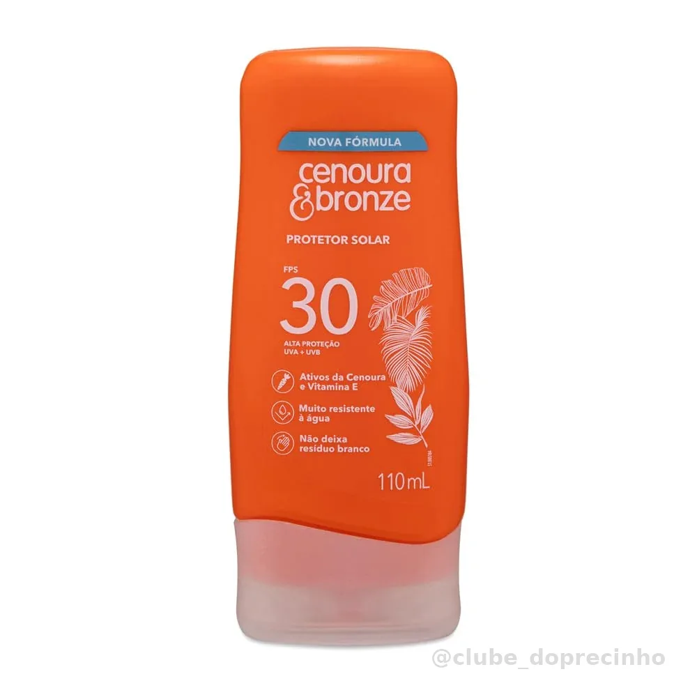 Protetor Solar FPS 30 Cenoura & Bronze 110ml