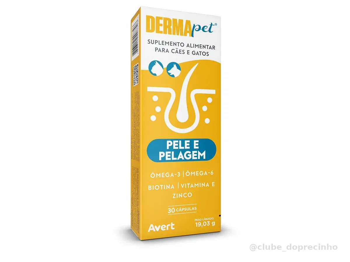 Dermapet Suplemento Alimentar Câes E Gatos Pêlo E Pelagem