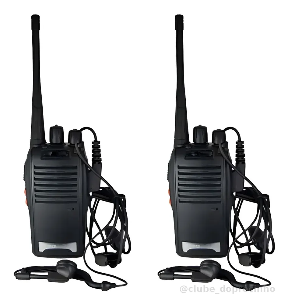 Kit 2 Radio Comunicador Walk Baofeng 777s Alcance 4km Bandas de freqüência UHF Cor Preto